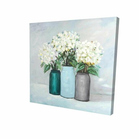 FONDO 16 x 16 in. Hydrangea Flowers In Blue Vases-Print on Canvas FO2790915